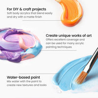 
              Arteza Acrylic Craft Paint Art Supply Set, bouteilles de 60 ml, couleurs vintage - Paquet de 20
            