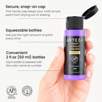 
              Arteza Acrylic Craft Paint Art Supply Set, bouteilles de 60 ml, couleurs vintage - Paquet de 20
            