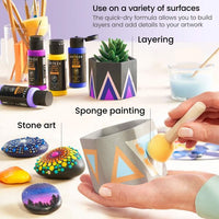 
              Arteza Acrylic Craft Paint Art Supply Set, bouteilles de 60 ml, couleurs vintage - Paquet de 20
            