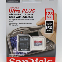 SanDisk Ultra Plus MicroSDXC UHS-I Card W/ Adapter 128GB SDSQUBC-128G-AT6IA