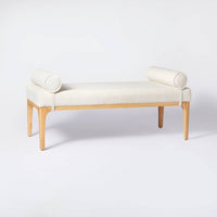 
              Randolph Bench with Bolster Pillows Linen (FA) - Threshold designed with Studio McGee
            