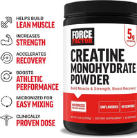 
              Créatine Monohydrate, Poudre de Créatine pour le Gain Musculaire, Plus de Force et une Récupération d'Entraînement Plus Rapide, Créatine Micronisée Cliniquement Étudiée, Dose de 5 g par Portion, Sans Saveur, 60 Portions-DL:08/2026
            