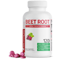 Bronson Beet Root Extra Strength (Equivalent to 2000mg Beet Root per Serving from 500mg 4:1 Extract), Non-GMO, 120 Vegetarian Tablets-DLC:04/26