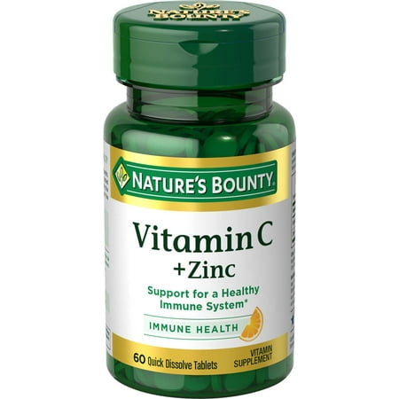 Nature s Bounty Vitamin C + Zinc Quick Dissolve Tablets for Immune Support 60 C-DLC:10/27