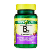 Spring Valley Vitamin B12 Quick-Dissolve Tablets 2 500 Mcg-DLC: 08/2026
