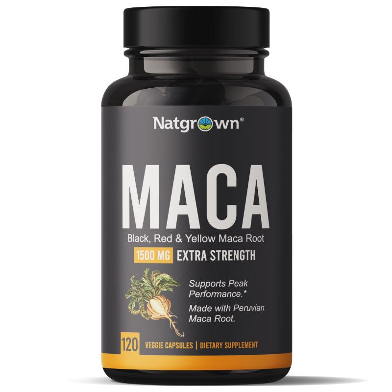 Maca Root Capsules 10,000mg + Korean Panax Ginseng 1,400mg - 20x Concentrated Extract Black + Red + Yellow Maca Root, 10x Concentrated Extract Panax Ginseng Capsules - Ultra Potent & Highly Purified DLC:03/2028