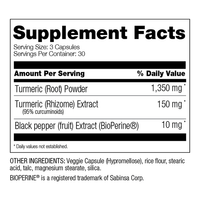 💊 Turmeric Curcumin Extra Strength – 2565 mg 📦 90 capsules véganes DLC 11/2026