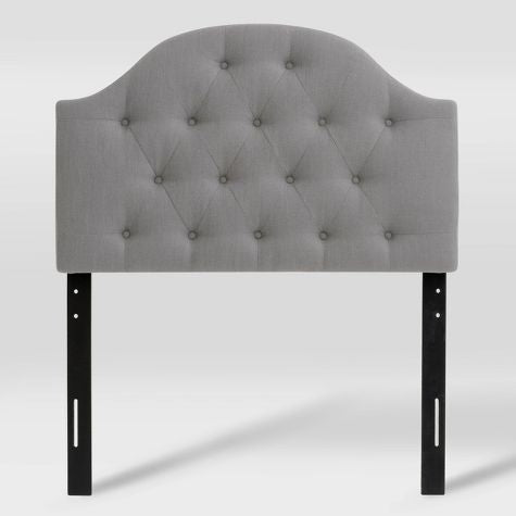 Twin Calera Tufted Fabric Headboard Light Gray - CorLiving: Adjustable, Dorm Room Essential, Plywood & MDF Frame