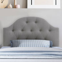 
              Twin Calera Tufted Fabric Headboard Light Gray - CorLiving: Adjustable, Dorm Room Essential, Plywood & MDF Frame
            