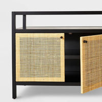 Springville Caned Door TV Stand for TVs up to 72" Black - Threshold designed with Studio McGee ( W182.8 cm x D45.4 cm x H 76.2 cm)