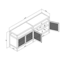 Springville Caned Door TV Stand for TVs up to 72" Black - Threshold designed with Studio McGee ( W182.8 cm x D45.4 cm x H 76.2 cm)