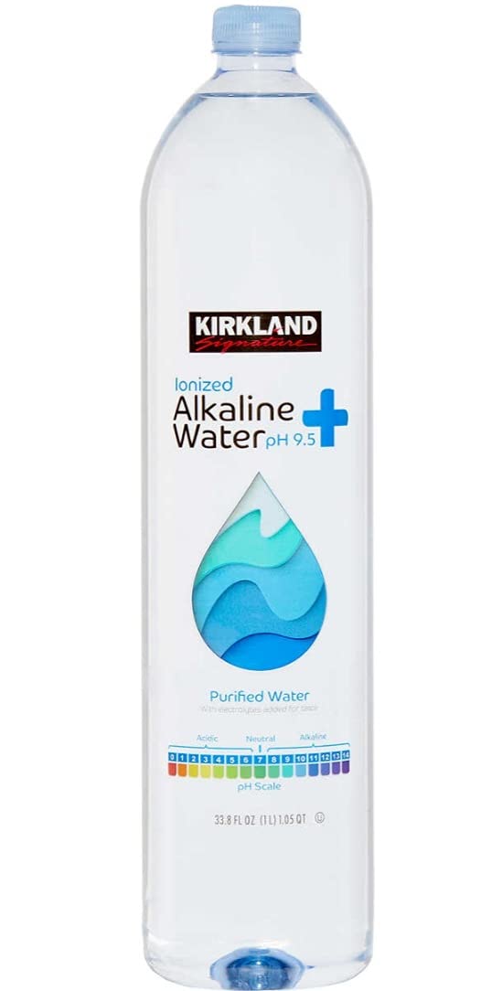 KIRKLAND SIGNATURE Alkaline Water, 33.8 Fl Oz (Pack of 18) 1L