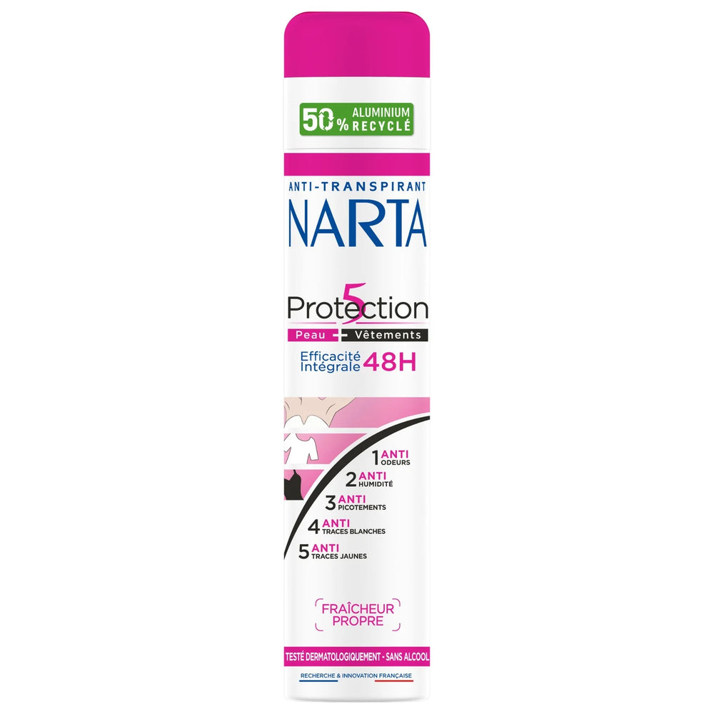 Déodorant Protection 5 Peau + Vêtements 48H Fraicheur Propre NARTA 200mL