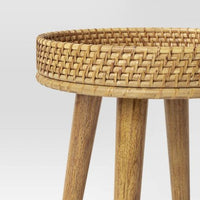 
              Round Natural Woven Accent Table (FA) - Threshold
            