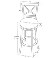 
              Karson Adjustable Height X Barstool Light Bronze - Holli Furniture: Swivel, Upholstered, Metal Frame
            