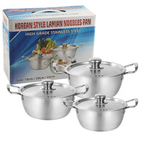 Korean coréen en acier inoxydable cuisinière à induction instantanée cuisson petit pot de soupe bouillante aux nouilles (Size 22cm/ 20cm/ 18cm)