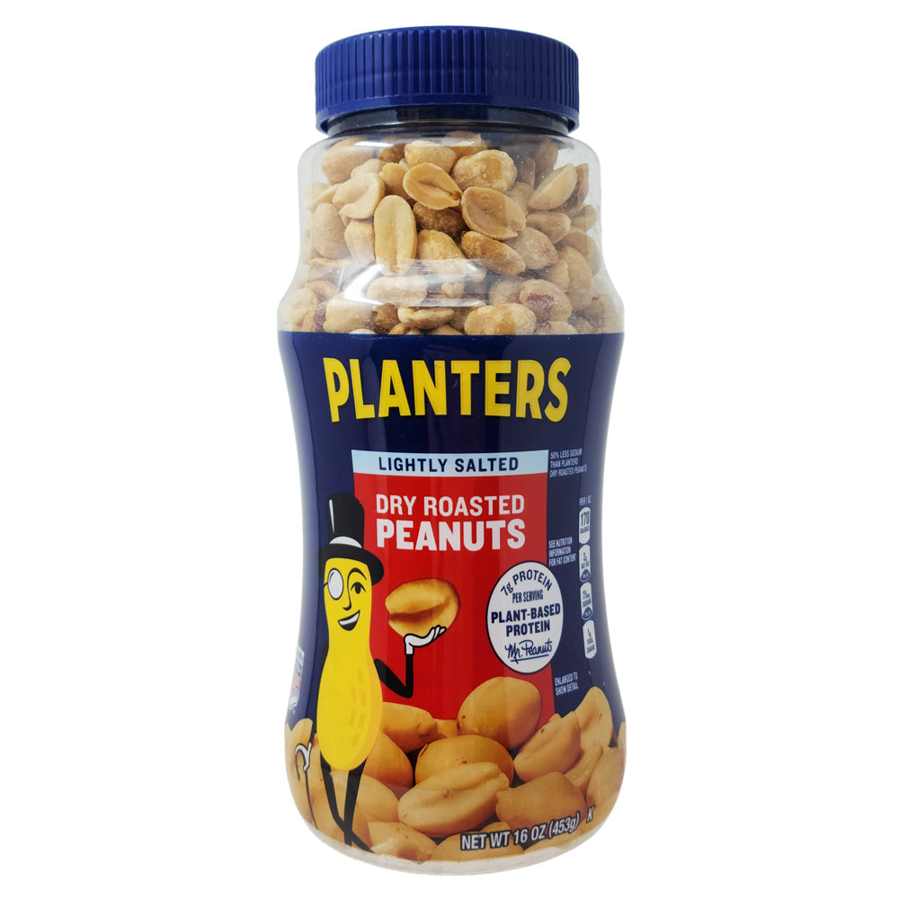 Planters Lightly Salted Dry Roasted Peanuts - 16 Oz 453g