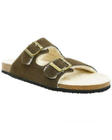 
              Loungeable Buckle Strap Slider with Faux Fur Lining
            
