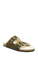 
              Loungeable Buckle Strap Slider with Faux Fur Lining
            