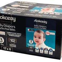 Alokozay - Premium Baby Diapers - Size 3 - 5-10 Kg - 17pcs & Wipes - 20pcs