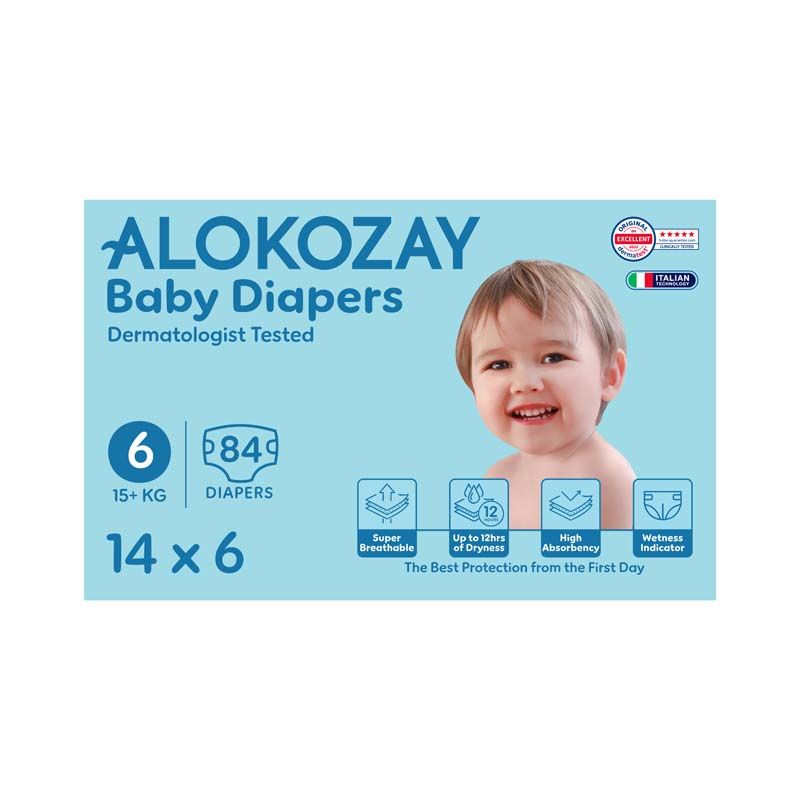 Baby Diapers - Size 6 (15+ Kg) - 14 Diapers X Pack Of 6