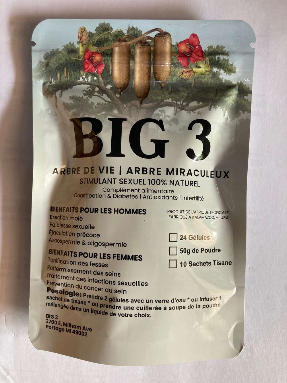 (Copie) BIG 3 Tisane 100% Natural - Cholesterol free 10 sachets CONGO