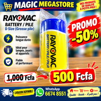 
              RAYOVAC Heavy Duty D Zinc Chloride Batteries Shrink-Wrapped 1.5V 6-Pack d6 hd-dd
            
