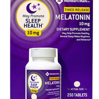 Member's Mark Timed-Release Melatonin Tablets, 10 mg, 250 ct.
