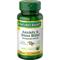 Nature’s Bounty Anxiety & Stress Relief  Supplement, Ashwagandha KSM 66  (50 Ct) DLC: Oct27