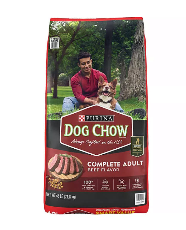 Purina Dog Chow Complete Adult Dry Dog Food, Beef Flavor 48 lbs/22kg