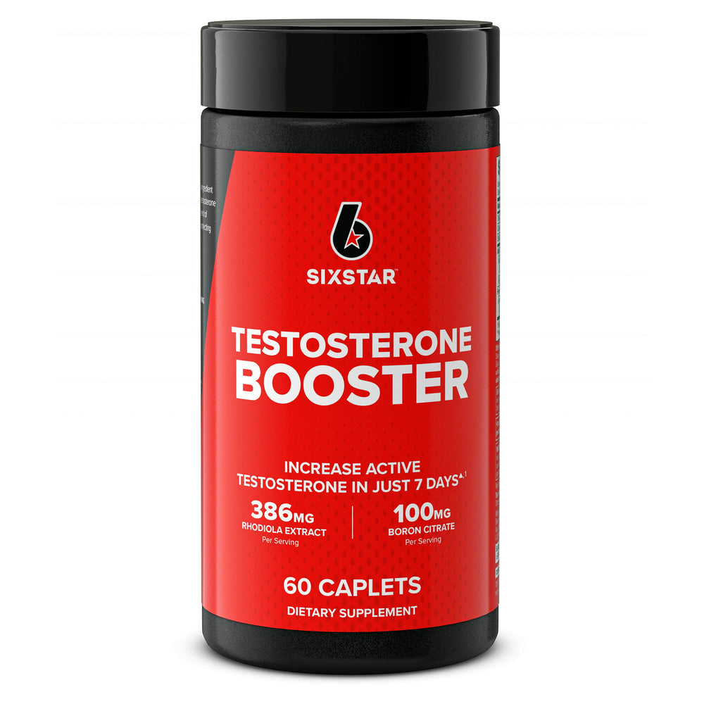 Six Star Testosterone Booster Caplets, 386 mg Rhodiola Extract, 60 Ct, 30 Servings DLC: Sep 2027