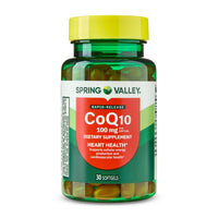 Spring Valley Rapid-Release CoQ10 Heart Health Dietary Supplement Softgels, 100 mg, 30 Count