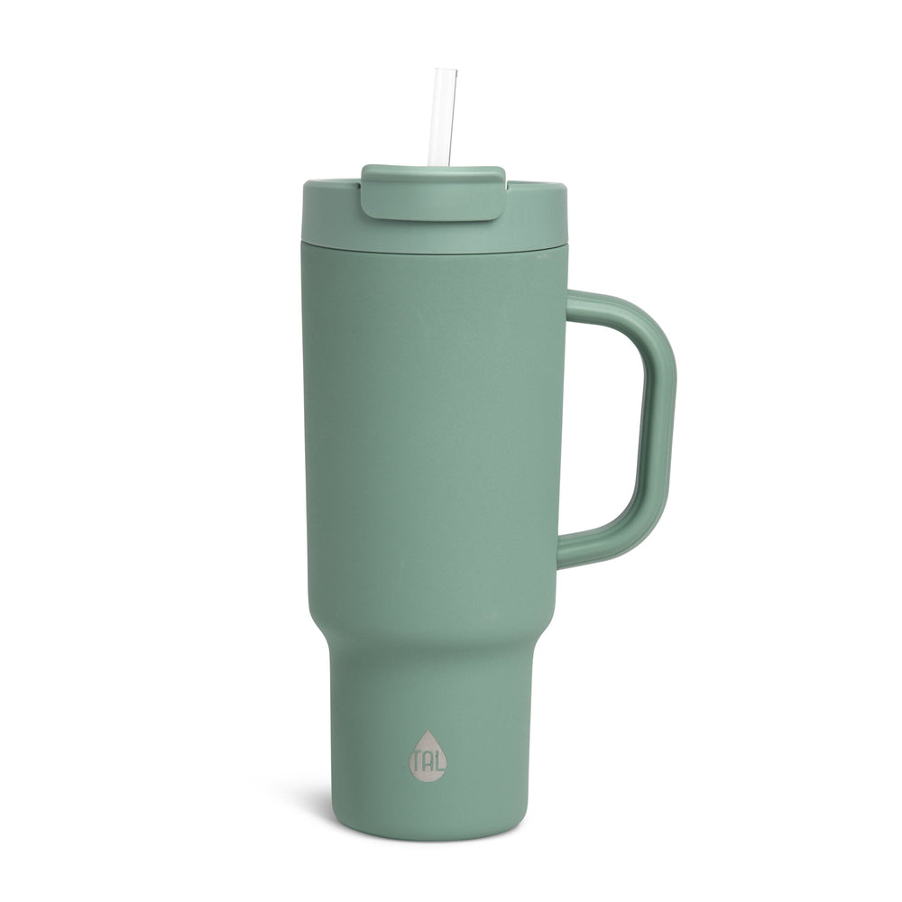 TAL Stainless Steel Hudson Tumbler with Straw 40 fl oz, Sage