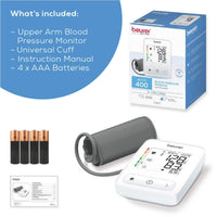 
              Beurer Auto 400 Upper Arm Blood Pressure Monitor, Large Cuff, Accurate Easy to Read Color Coded Results
            