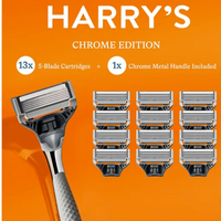 Harry's Chrome Edition Razor Set 13 Cartridges + 1 Handle