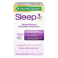 
              Nature's Bounty Sleep3 10mg. Melatonin, 120 Tablets
            