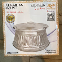 Almarjan 32 CM Haris Collection Stainless Steel Hot Pot Silver - H20P6