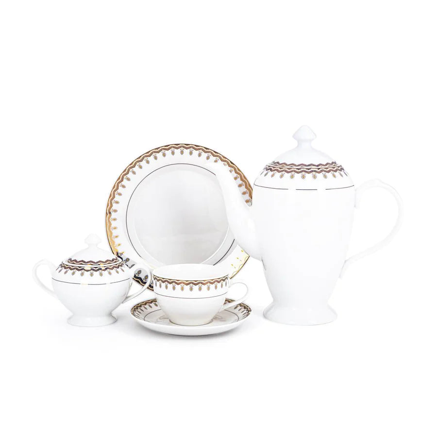 Almarjan 22 Pieces Bone China Tea Set - PAS2450049