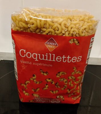 Pâtes coquillettes Leader Price 500g DLC: FEV26