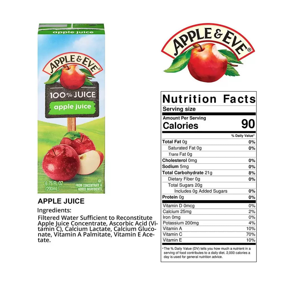 Pack de 4 Apple & Eve 100% Juice Apple 800mL DLC: 14-FEV2024