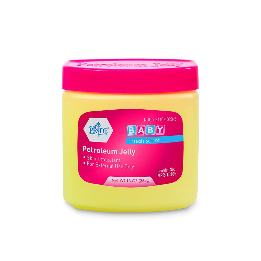 Petroleum Jelly With Fresh Baby Scent - Skin Protectant For Dry Skin, Rashes, Minor Burns & Wounds- Powerful Moisturizer For Chapped Lips, Dry Hands, Chaffed Skin & Diaper Rash- 8oz