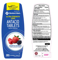 
              Member's Mark Ultra-Strength Antacid, Assorted Berry 265 ct. DLC: 06/2024
            