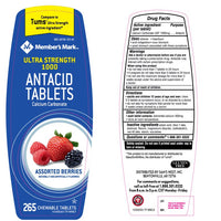 Member's Mark Ultra-Strength Antacid, Assorted Berry 265 ct. DLC: 06/2024