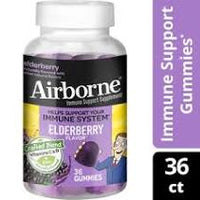 Airborne Elderberry + Zinc & Vitamin C Gummies For Adults, Immune Support Vitamin D & Zinc Gummies With Powerful Antioxidant Vitamins C D & E - 36 Gummies, Elderberry FlavorDLC : 03/2024 MCI