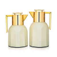 
              Almarjan 2 Pieces Vacuum Flask Set Beige & Gold - MAG-BEG
            