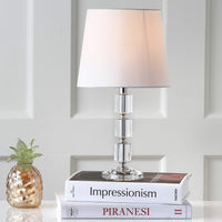 
              Lampe de table Clear Crystal Cube avec abat-jour blanc cassé (lot de 2)
            
