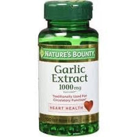 Natures Bounty Odor Free and Garlic 1000mg Softgels - 100 Count DLC: 08/27