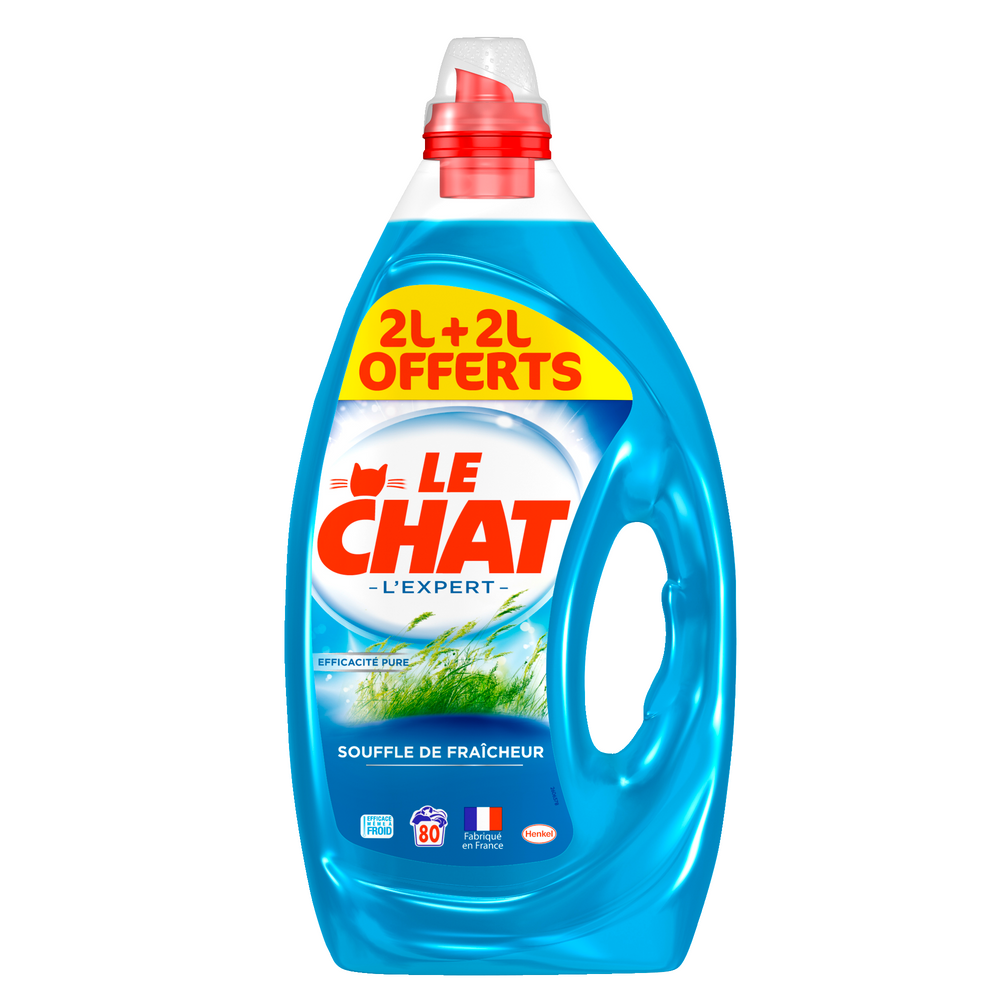 LE CHAT Lessive liquide souffle de fraîcheur  2L+2Lofferts