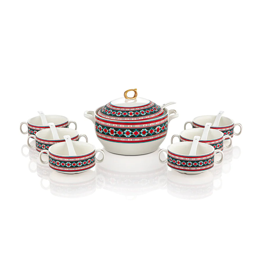 Almarjan 16 Pieces Fonon Collection Soup Set - 7645