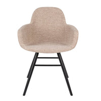 Zuiver Chaise de salle à manger avec accoudoir Albert Kuip Soft textile beige 49x55x81,5cm